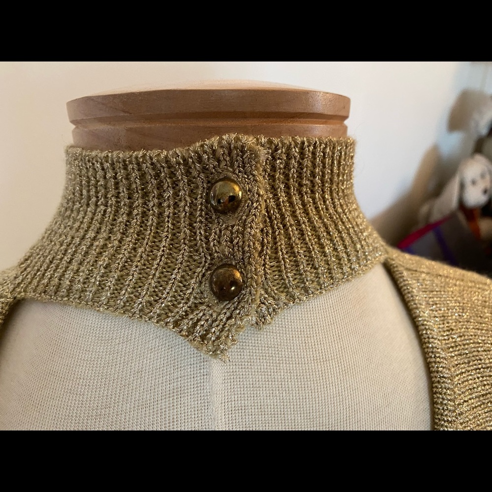 Vintage CACHÉ beautiful, gold sweater like new - Picture 4 of 15